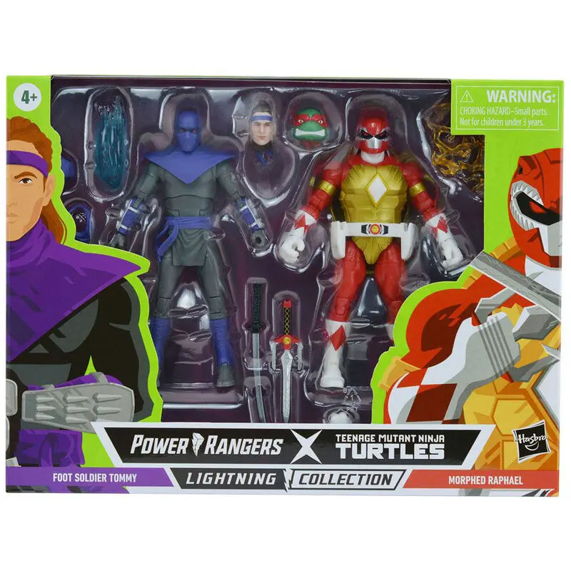 Power Rangers x TMNT Lightning Collection akcijske figure 2022 Foot Soldier Tommy & Morphed Raphael fotografija proizvoda