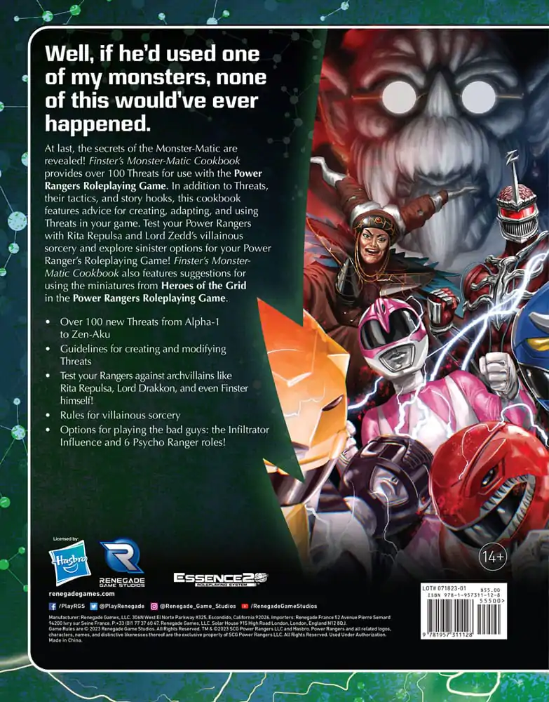 Power Rangers RPG knjiga Finster's Monster-Matic Cookbook Sourcebook *Englische Version* fotografija proizvoda