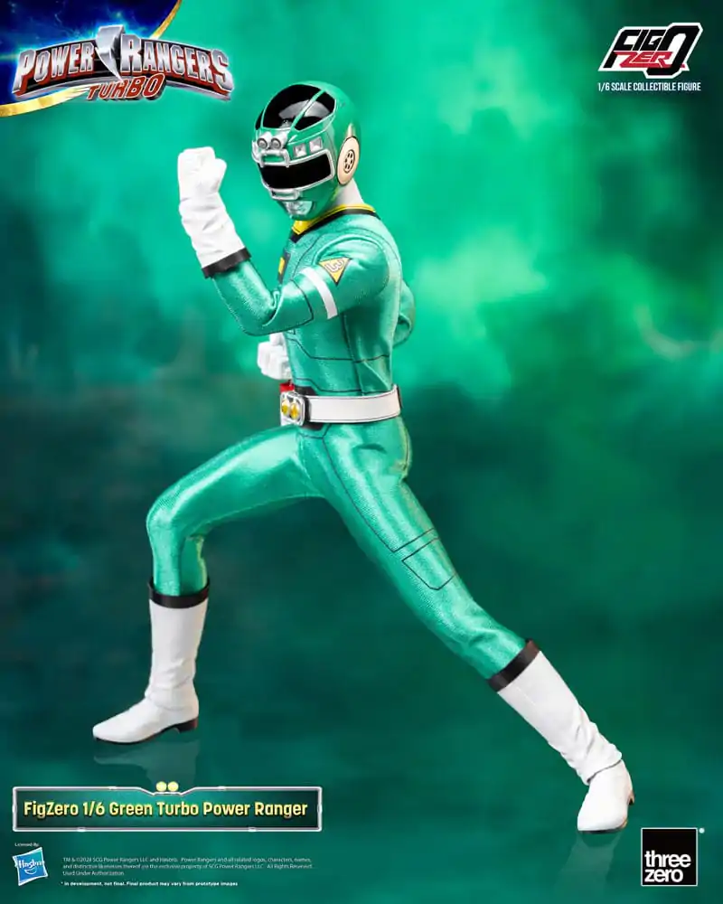 Power Rangers Turbo FigZero akcijska figura 1/6 Zeleni Turbo Power Ranger 30 cm fotografija proizvoda