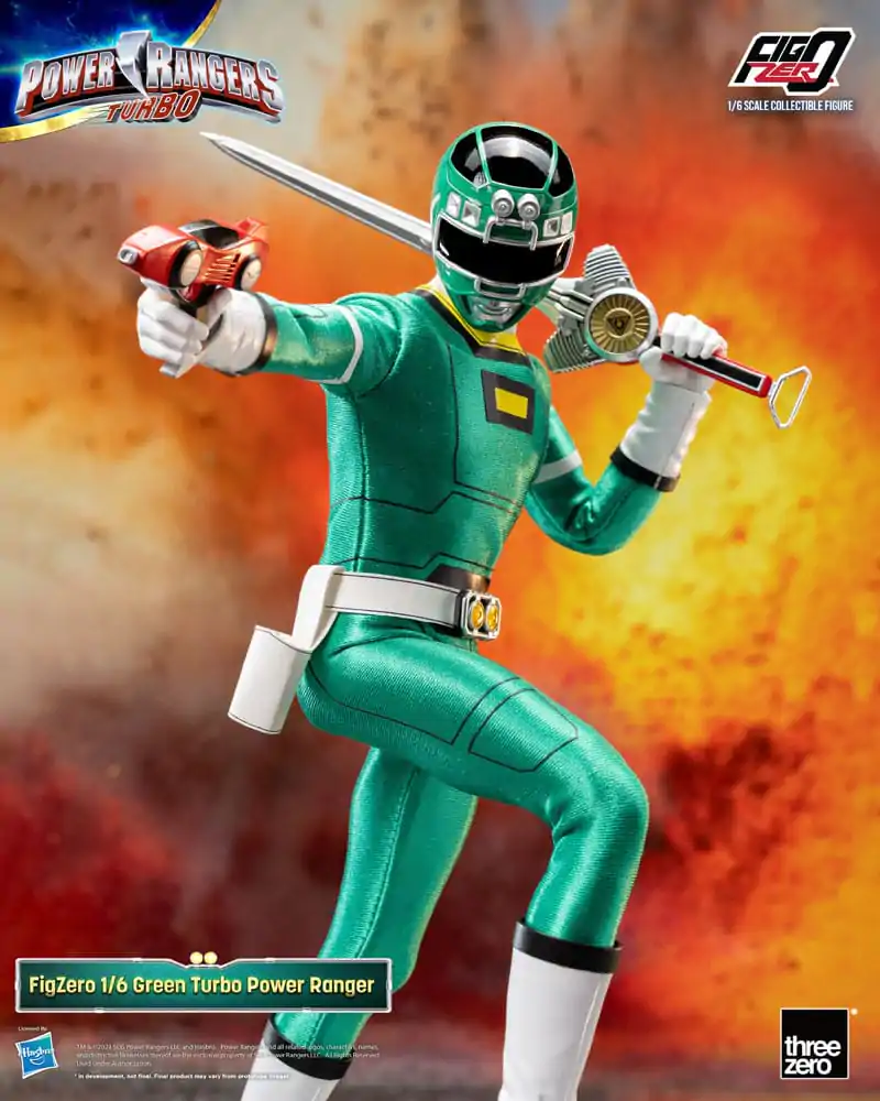 Power Rangers Turbo FigZero akcijska figura 1/6 Zeleni Turbo Power Ranger 30 cm fotografija proizvoda