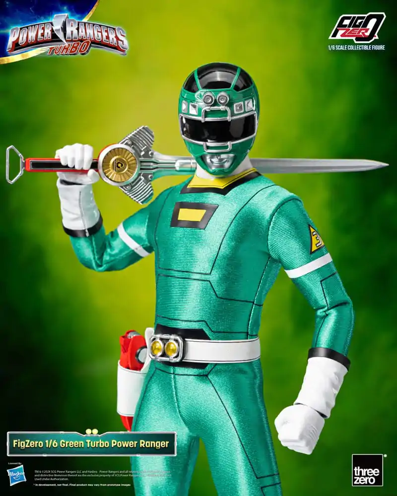 Power Rangers Turbo FigZero akcijska figura 1/6 Zeleni Turbo Power Ranger 30 cm fotografija proizvoda