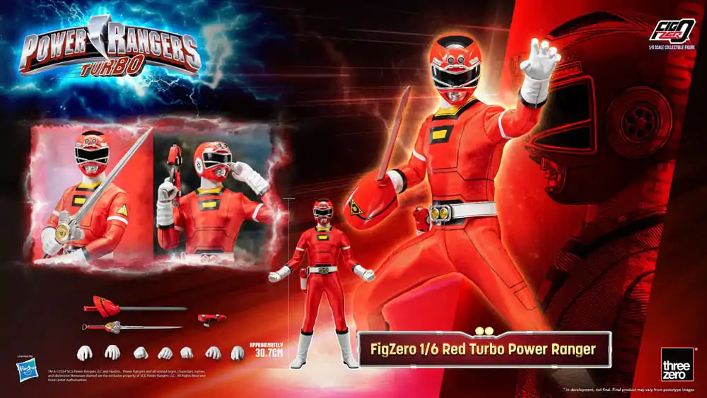 Power Rangers Turbo FigZero akcijska figura 1/6 Red Turbo Power Ranger 30 cm fotografija proizvoda