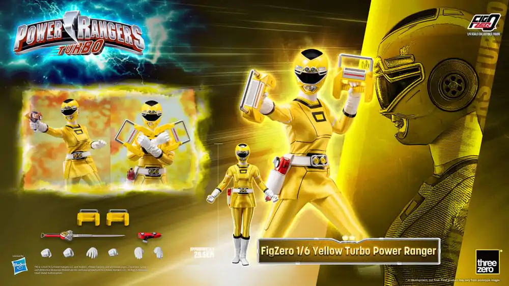 Power Rangers Turbo FigZero akcijska figura 1/6 Yellow Turbo Power Ranger 30 cm fotografija proizvoda