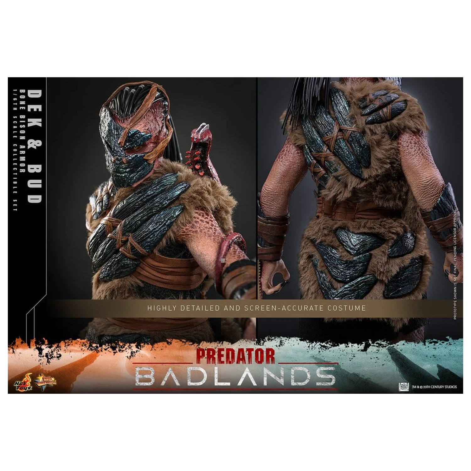 Predator: Badlands Movie Masterpiece akcijske figure 2-pakiranje 1/6 Dek (Bone Bison Armor) i Bud 31 cm fotografija proizvoda