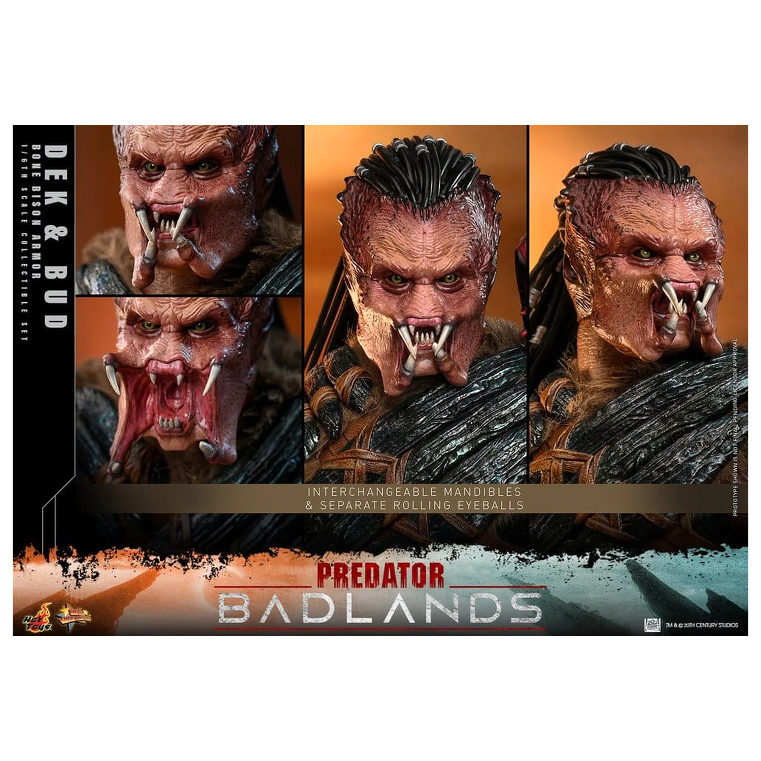 Predator: Badlands Movie Masterpiece akcijske figure 2-pakiranje 1/6 Dek (Bone Bison Armor) i Bud 31 cm fotografija proizvoda