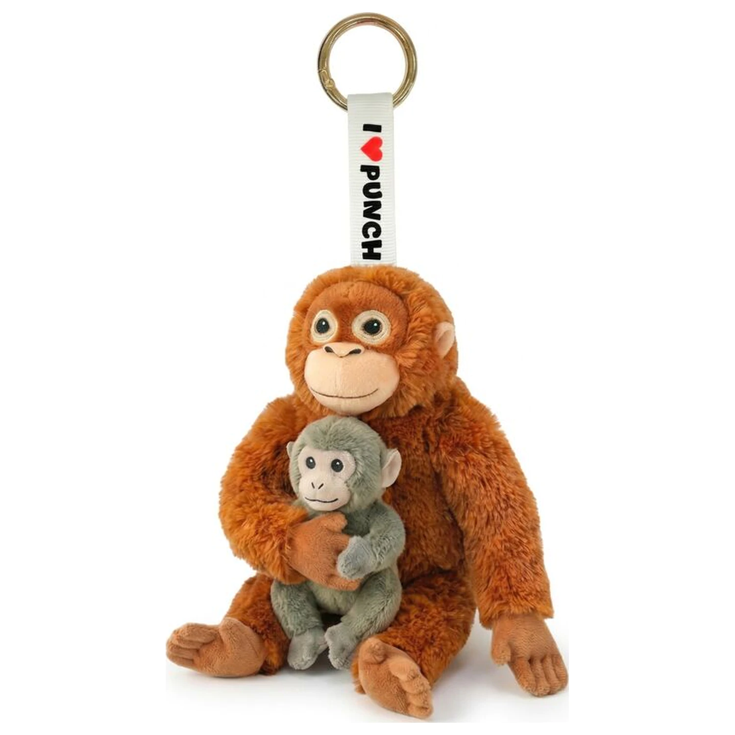 Punch monkey plišani privjesak za ključeve 15 cm fotografija proizvoda