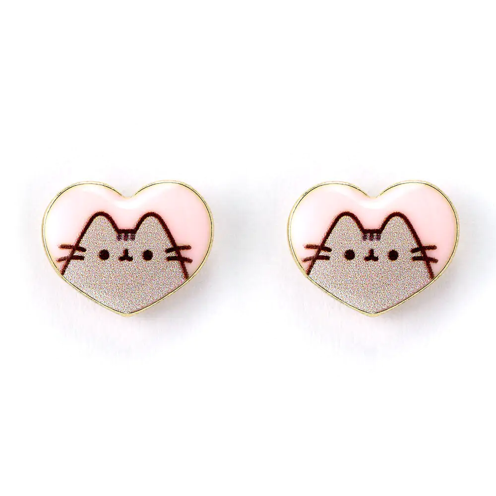Pusheen Naušnice u obliku srca fotografija proizvoda