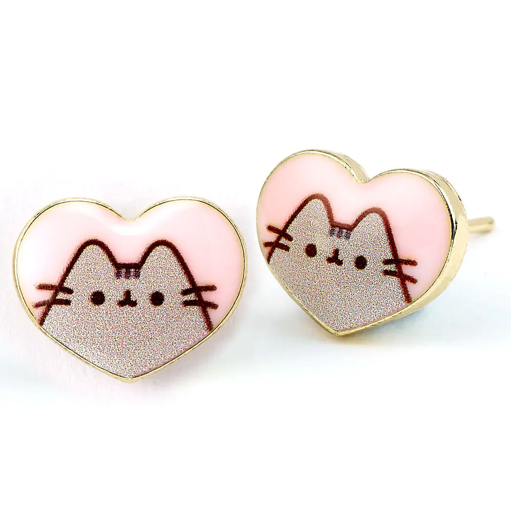 Pusheen Naušnice u obliku srca fotografija proizvoda