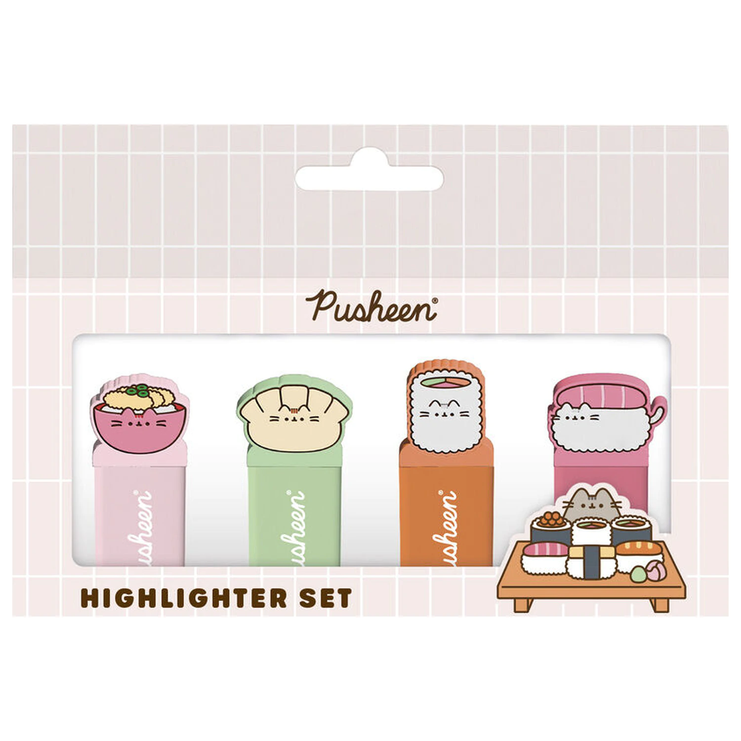 Pusheen Sushi Roll set od 4 markera s topperom fotografija proizvoda