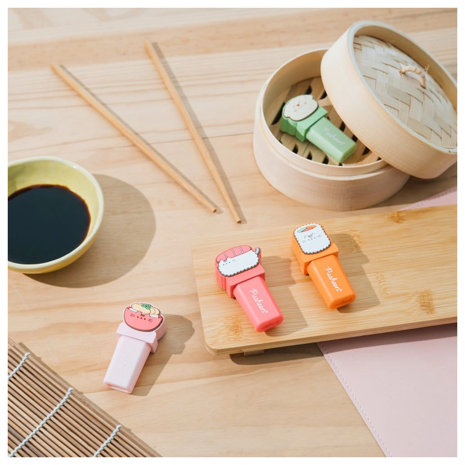Pusheen Sushi Roll set od 4 markera s topperom fotografija proizvoda