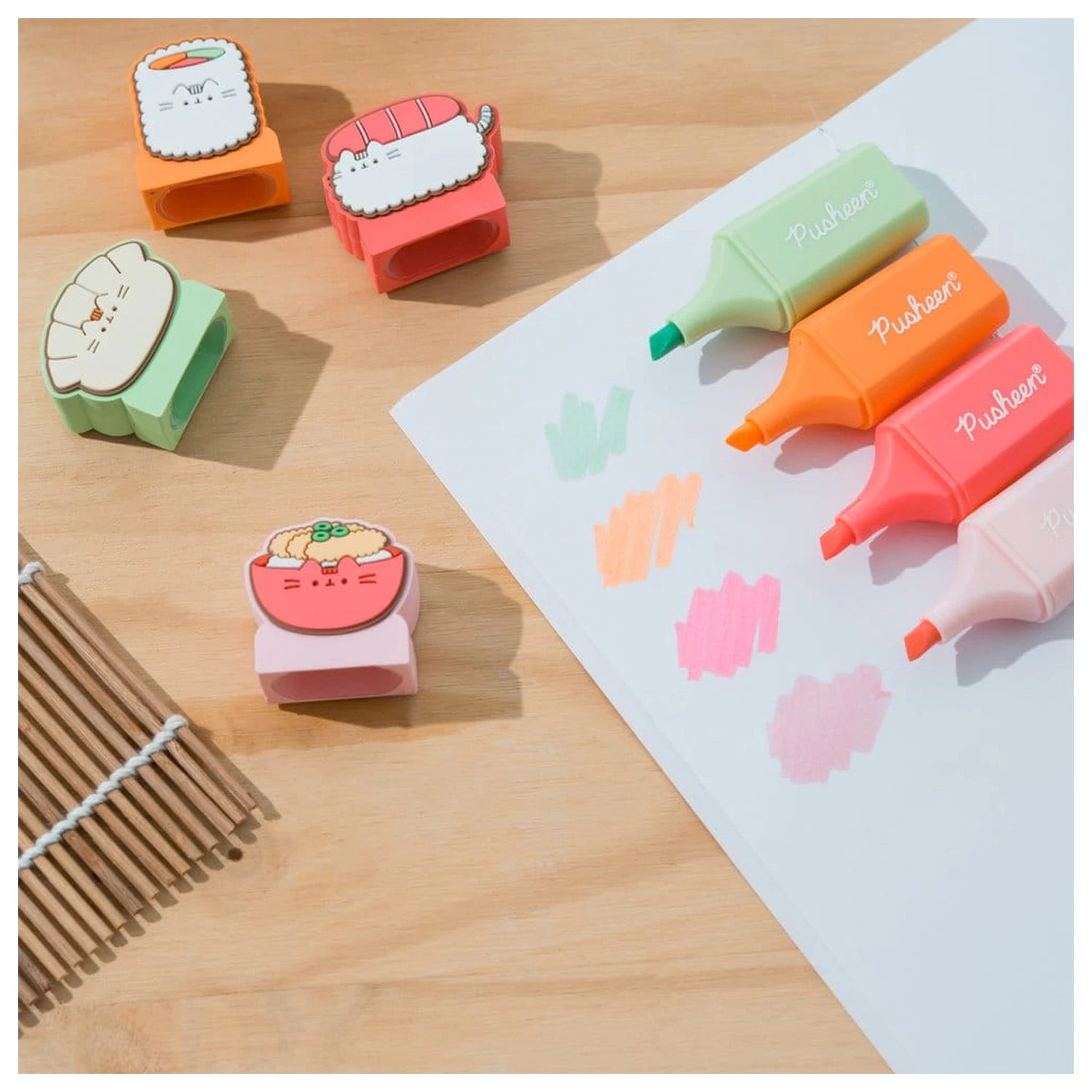 Pusheen Sushi Roll set od 4 markera s topperom fotografija proizvoda
