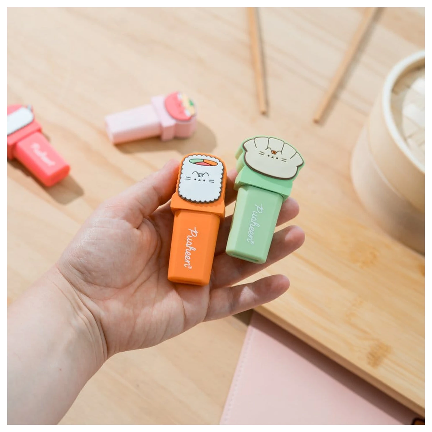 Pusheen Sushi Roll set od 4 markera s topperom fotografija proizvoda