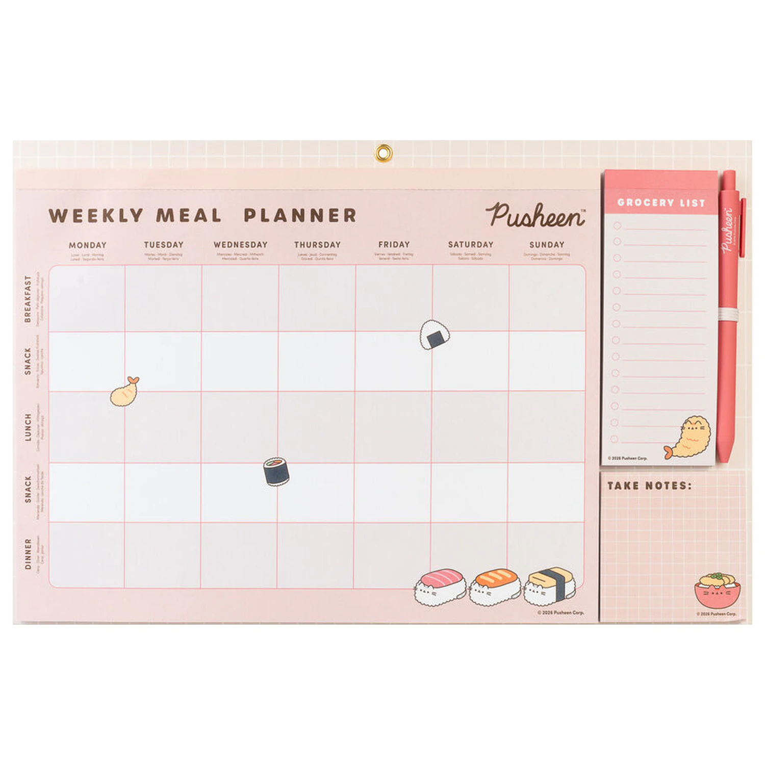 Pusheen Sushi Roll magnetni planer obroka fotografija proizvoda