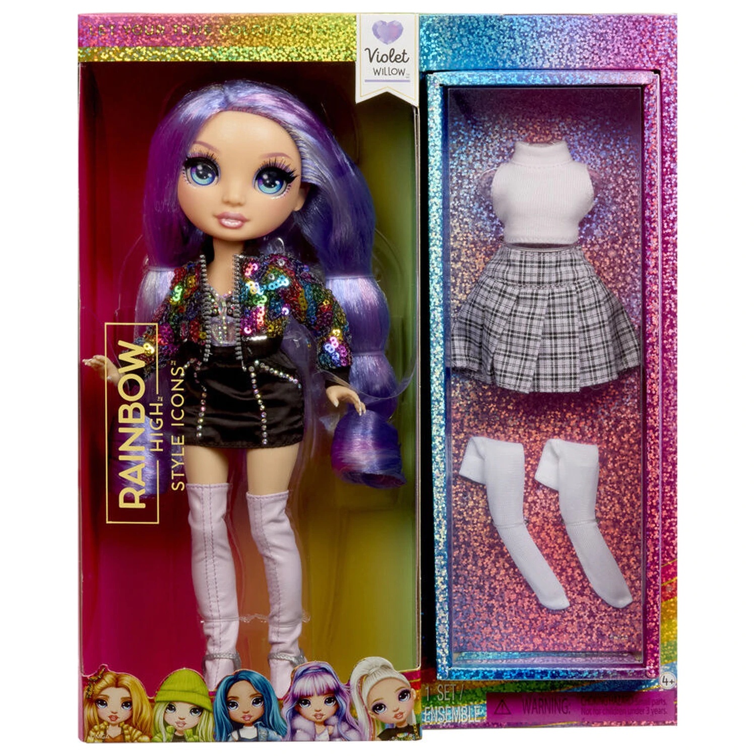 Rainbow High Style Icons modne lutke Violet lutka fotografija proizvoda