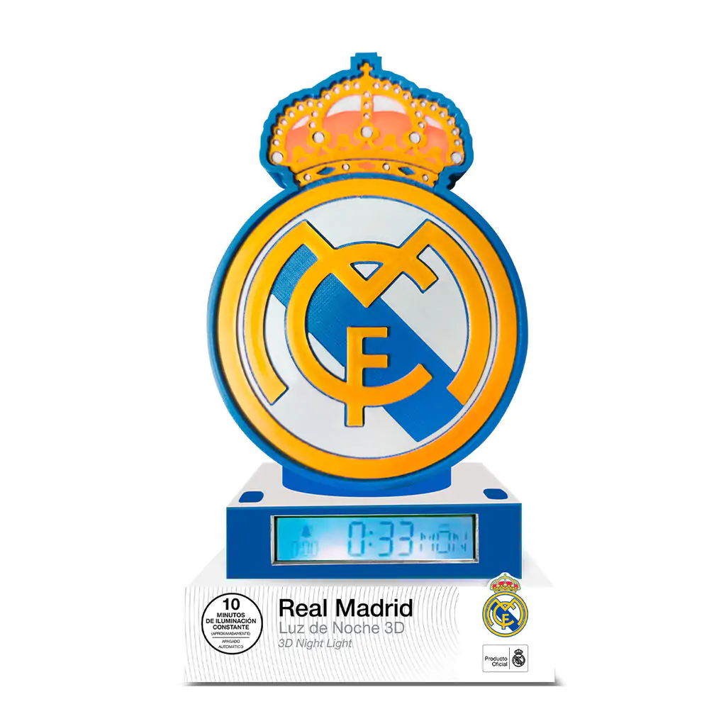 Real Madrid 3D Alarmna Budilica lampa fotografija proizvoda