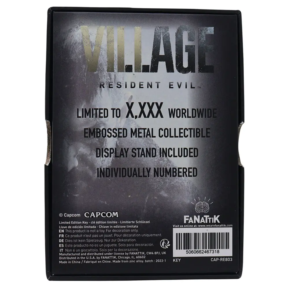 Resident Evil VIII replika 1/1 Insignia ključ Limited Edition fotografija proizvoda