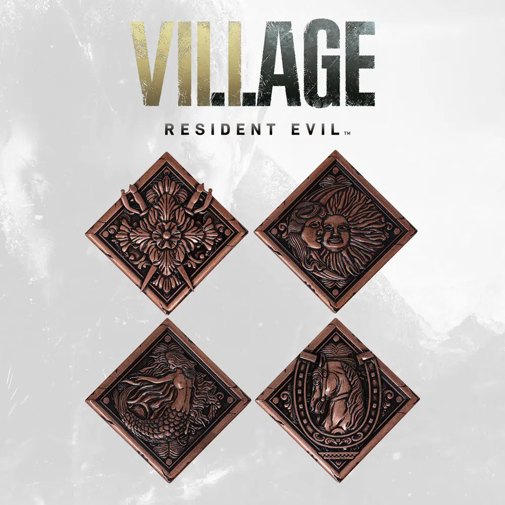 Resident Evil VIII Medallion Set House Crest Limited Edition Set medaljona grbova kuće, limitirano izdanje fotografija proizvoda