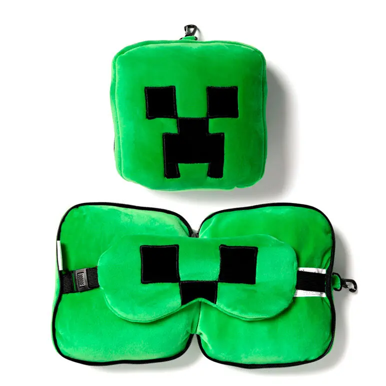 Relaxeazzz Minecraft Creeper putni jastuk i maska za oči fotografija proizvoda