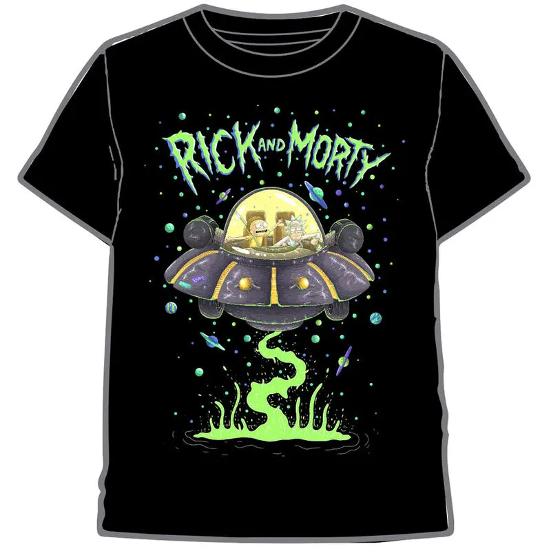 Rick and Morty Spaceship Odrasla majica fotografija proizvoda