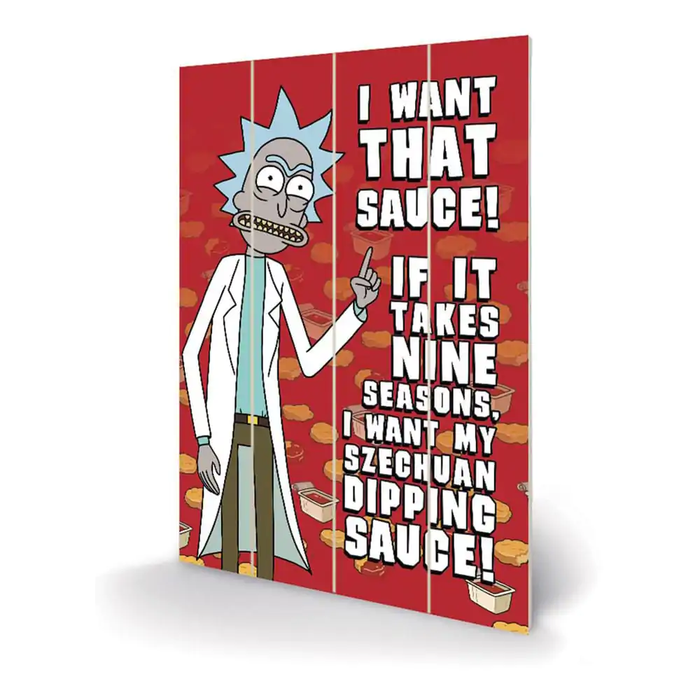 Rick and Morty Drvena zidna slika Szechuan Sauce 40 x 59 cm fotografija proizvoda
