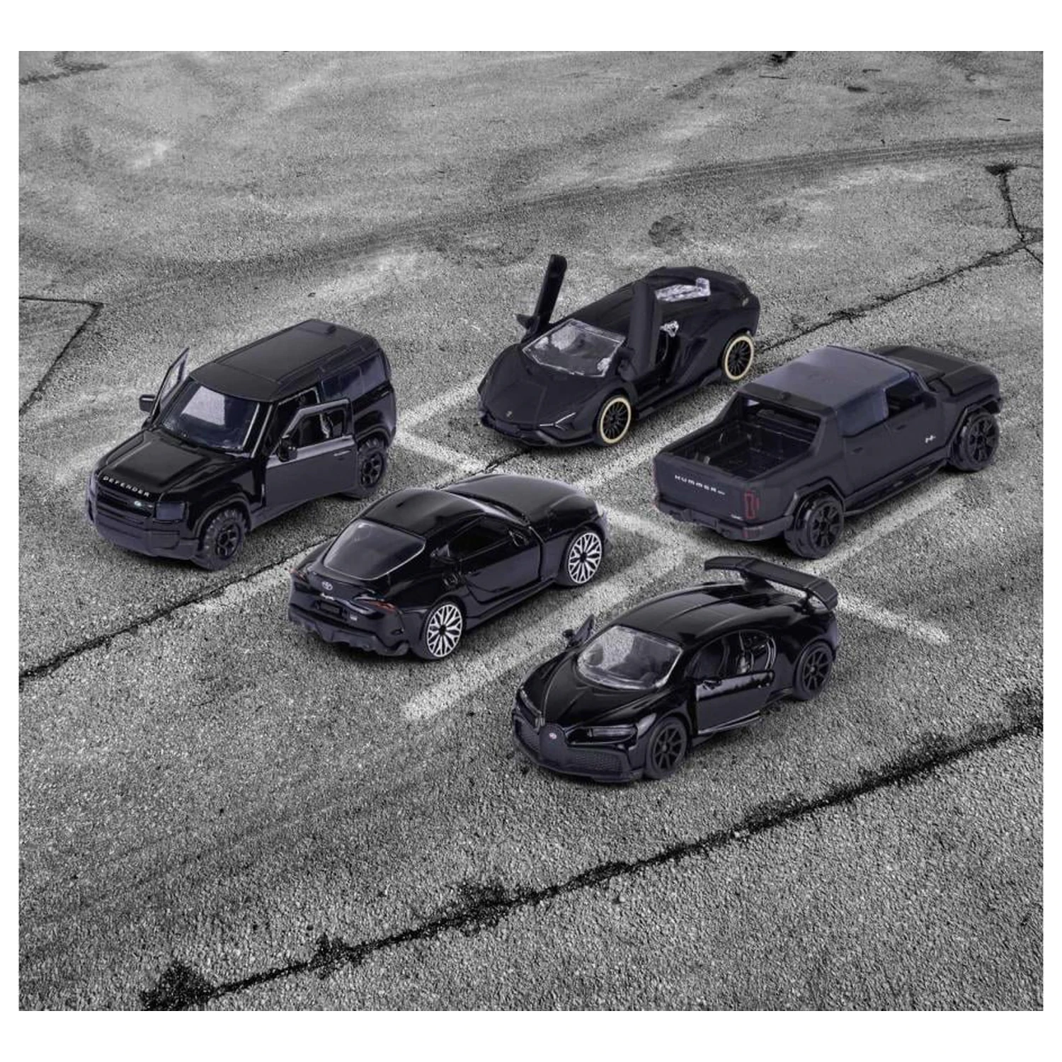 RIDE COOL Black Edition Pakiranje od 5 minijaturnih automobila 1:64 fotografija proizvoda