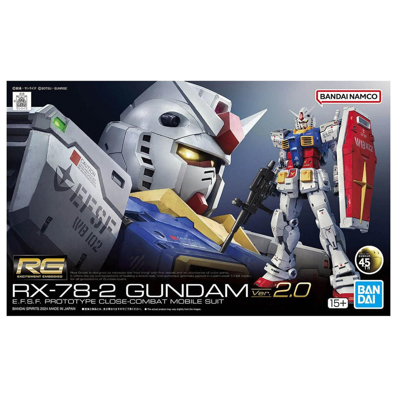 RX-78-2 Gundam Ver. 2.0 Komplet modela RG 1/144 fotografija proizvoda
