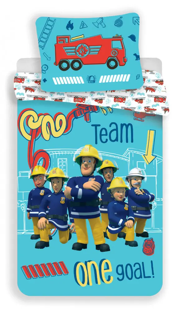 Fireman Sam Komplet posteljine (navlaka za poplun i jastučnica) 140x200 cm, 70x90 cm fotografija proizvoda