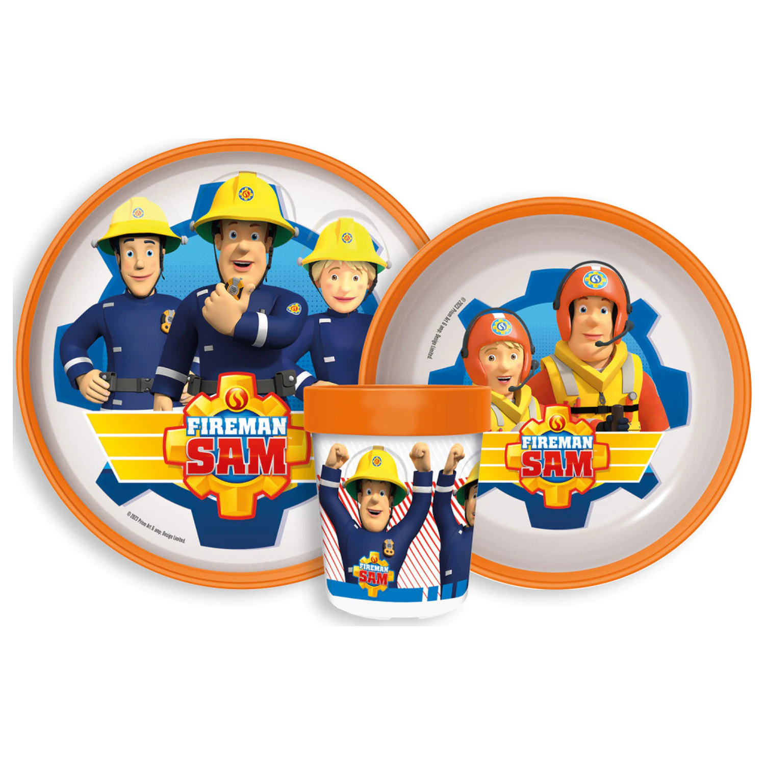 Fireman Sam Rescue Mission Non-slip set posuđa za jelo, Micro Plastic set fotografija proizvoda