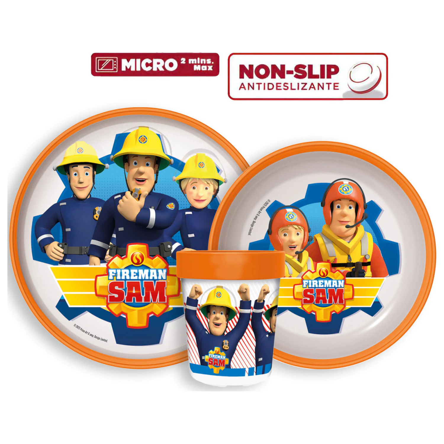 Fireman Sam Rescue Mission Non-slip set posuđa za jelo, Micro Plastic set fotografija proizvoda
