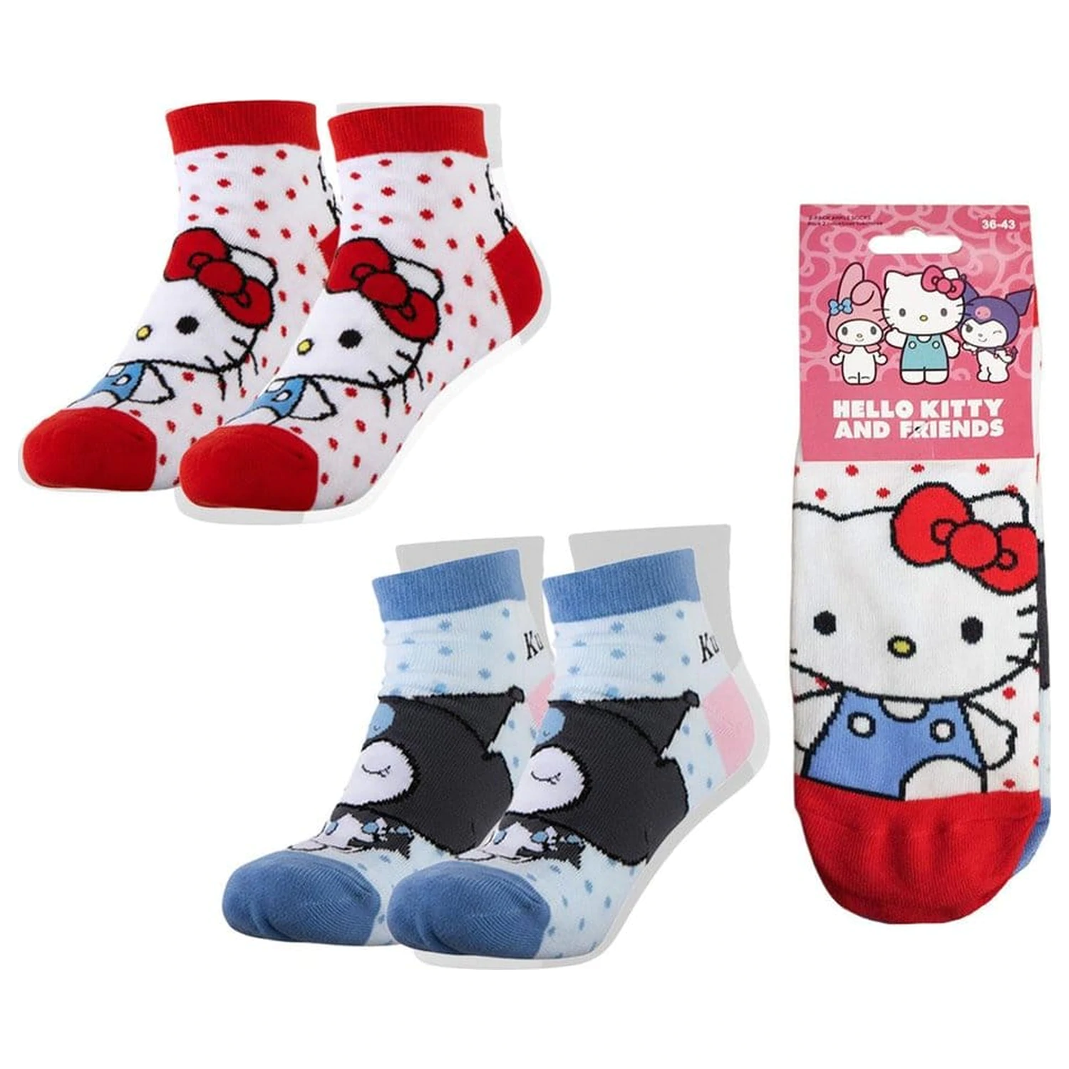 Sanrio Čarape 2 komada Hello Kitty Kratke 36-43 fotografija proizvoda