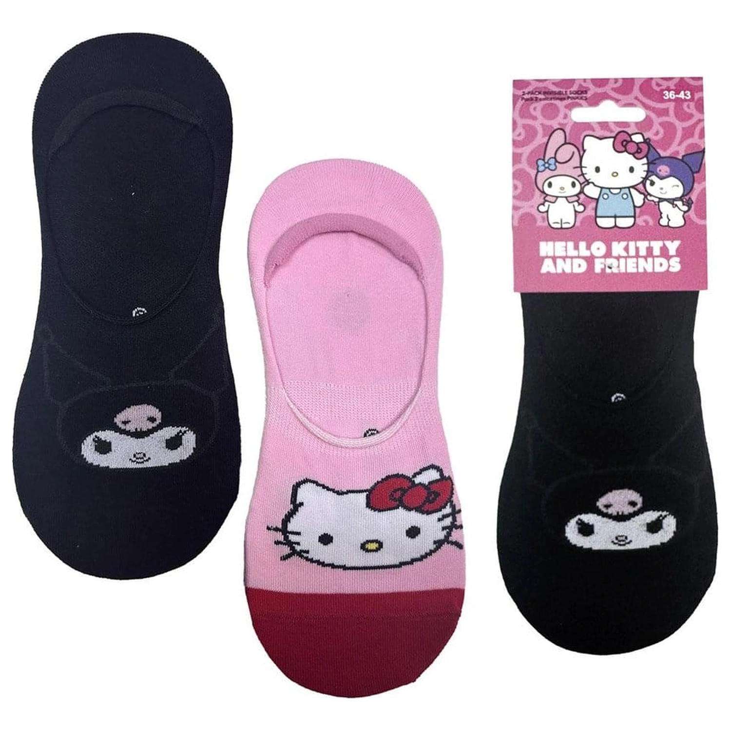 Sanrio čarape pakiranje od 2 Hello Kitty Pinkies 36-43 fotografija proizvoda