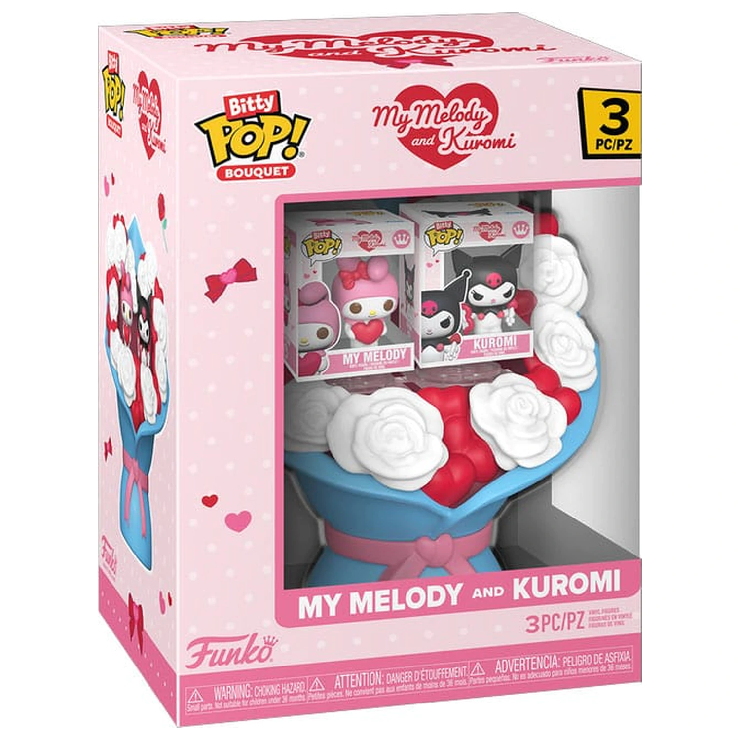 Sanrio Bitty Funko POP! Buket Vinil Figurica 2-paket My Melody & Kuromi (Valentinovo) fotografija proizvoda