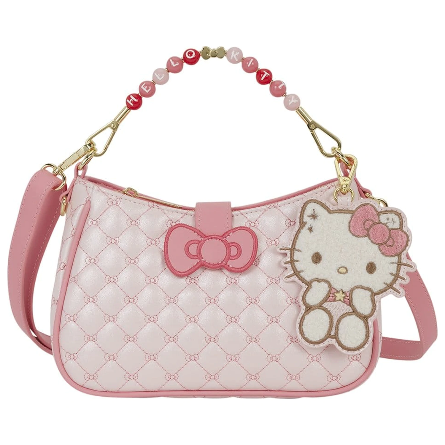 Sanrio by Loungefly torba preko tijela s ručkom od perlica i ukrasom za torbu Hello Kitty Quilted fotografija proizvoda