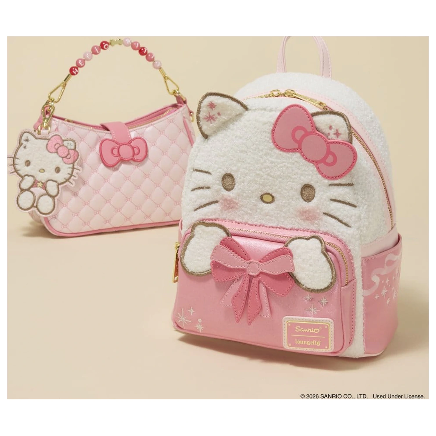 Sanrio by Loungefly torba preko tijela s ručkom od perlica i ukrasom za torbu Hello Kitty Quilted fotografija proizvoda