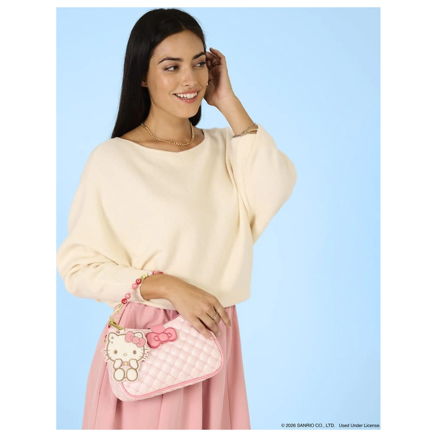 Sanrio by Loungefly torba preko tijela s ručkom od perlica i ukrasom za torbu Hello Kitty Quilted fotografija proizvoda