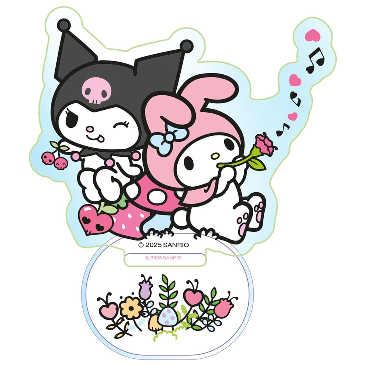 Sanrio Acrylic Stalak Kuromi & My Melody Holographic 6 cm fotografija proizvoda