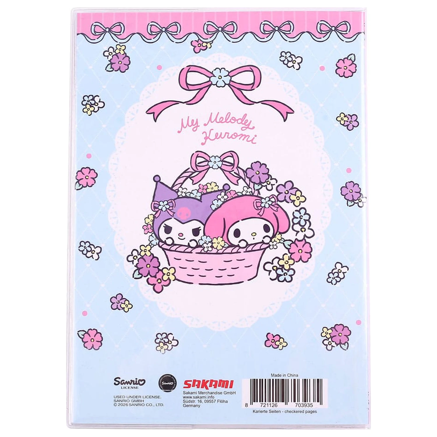 Sanrio bilježnica Kuromi & My Melody Pastel Flower Holographic Checkered fotografija proizvoda