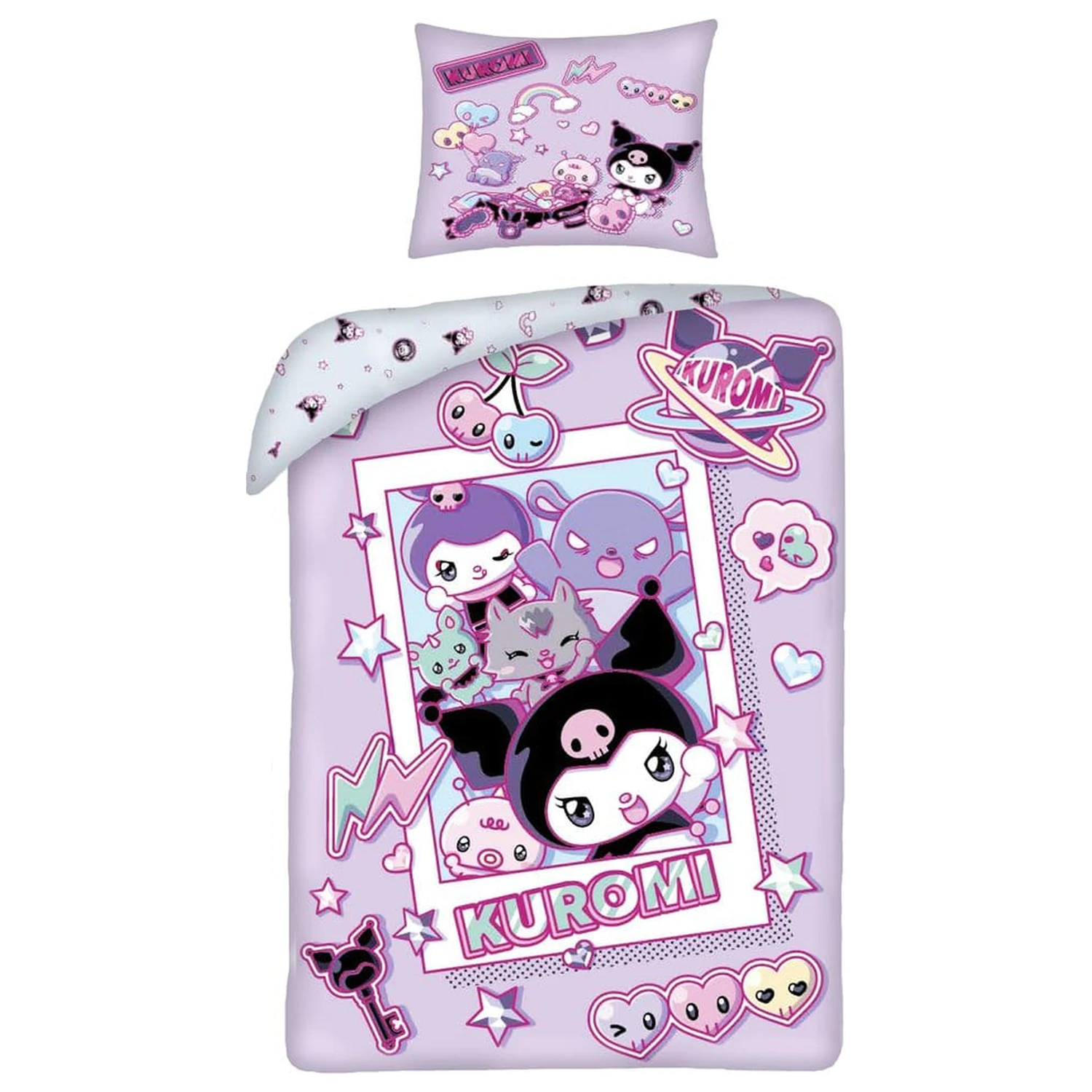 Sanrio set posteljine Kuromi Ver. 2 140 x 200 cm / 70 x 90 cm fotografija proizvoda