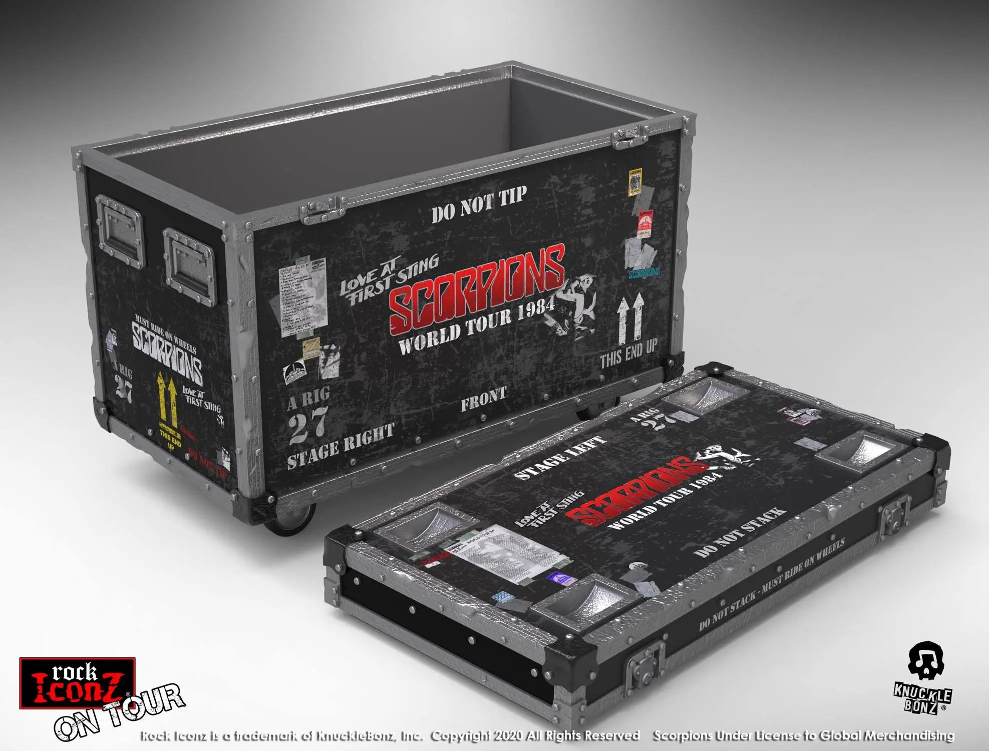 Scorpions Rock Ikonz On Tour World Tour 1984 Road Case kip + pozadina pozornice fotografija proizvoda