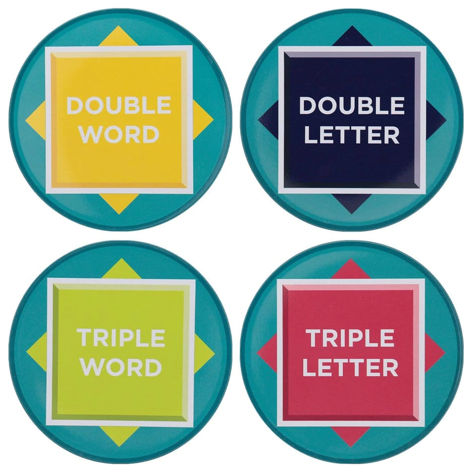 Scrabble Coaster Podmetači (4 komada) s tiskanim metalnim motivom fotografija proizvoda