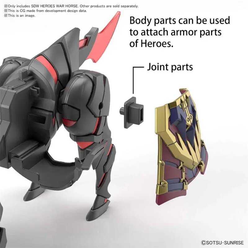 SD Gundam World Heroes War Horse Model Kit figura fotografija proizvoda