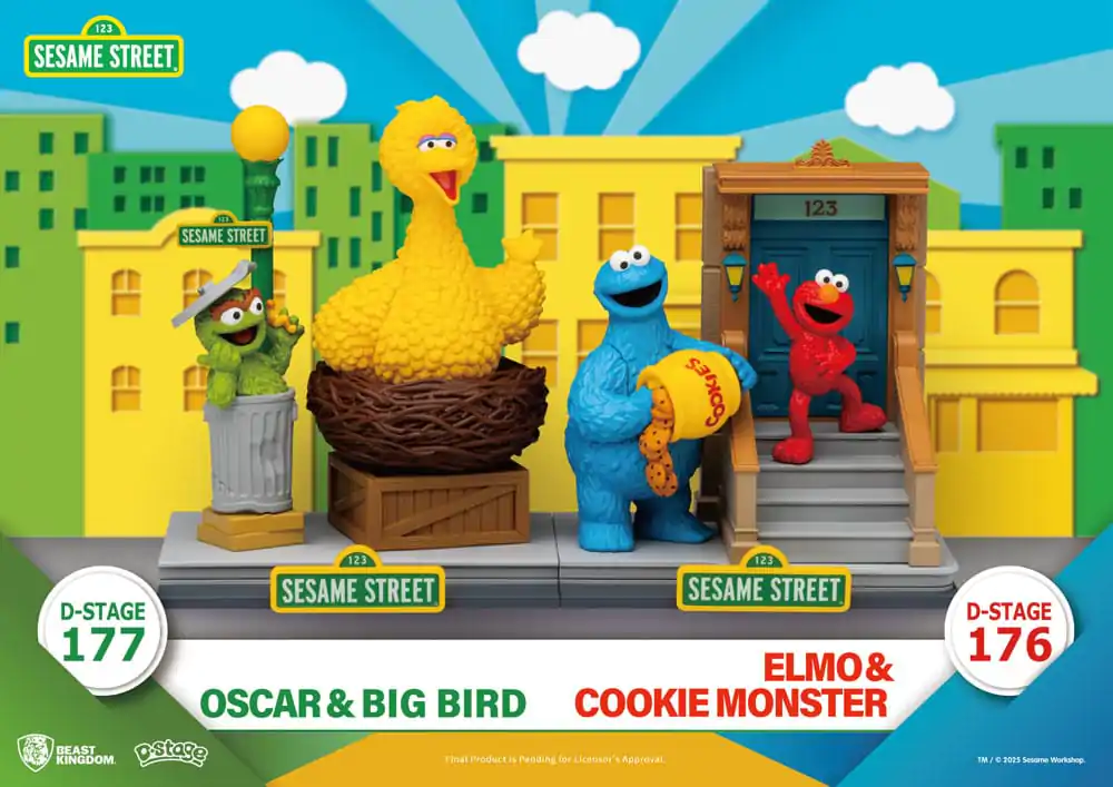 Sesame Street D-Stage PVC statua Oscar & Big Bird 12 cm fotografija proizvoda