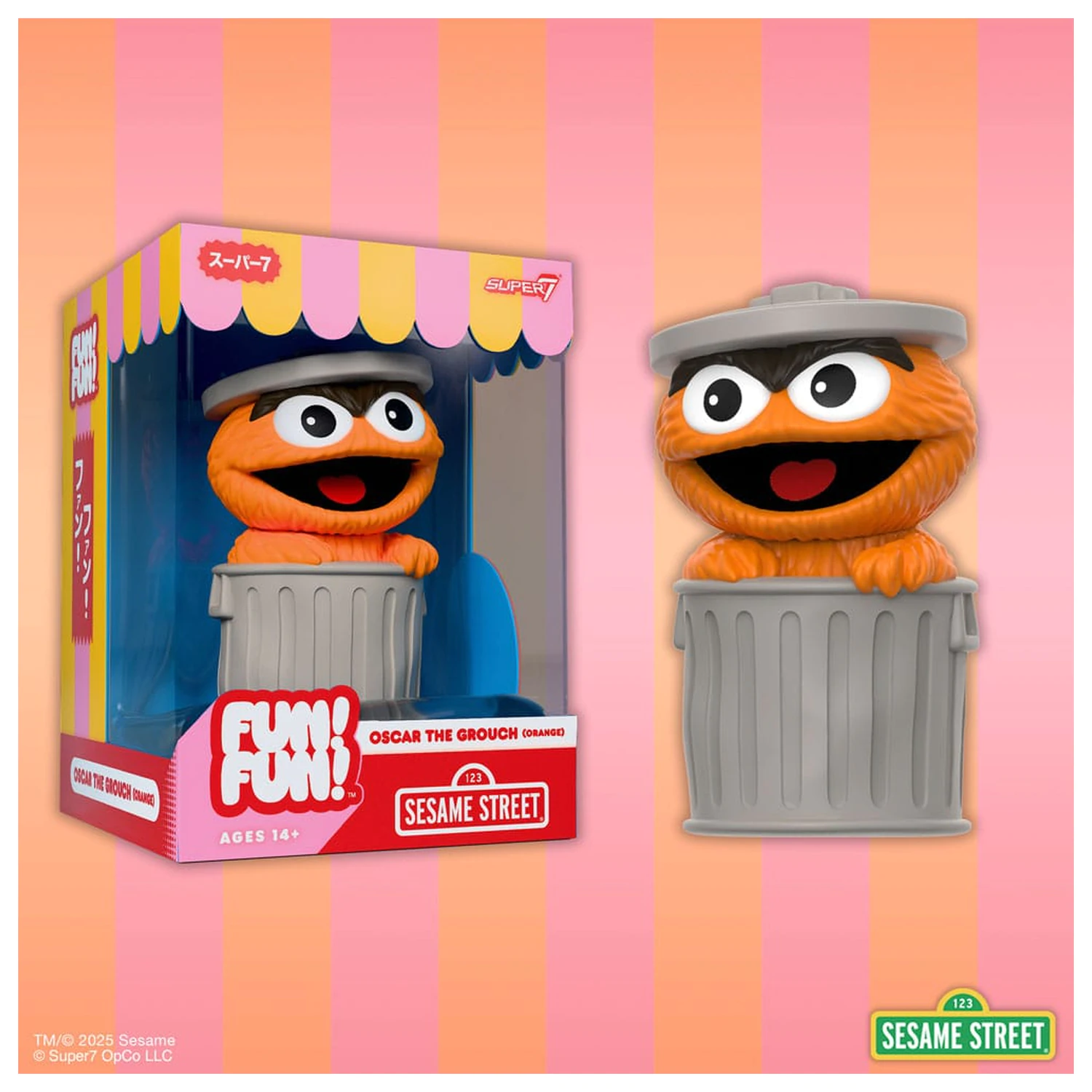 Sesame Street FUN! FUN! vinil figura Oscar the Grouch (Orange) 13 cm fotografija proizvoda
