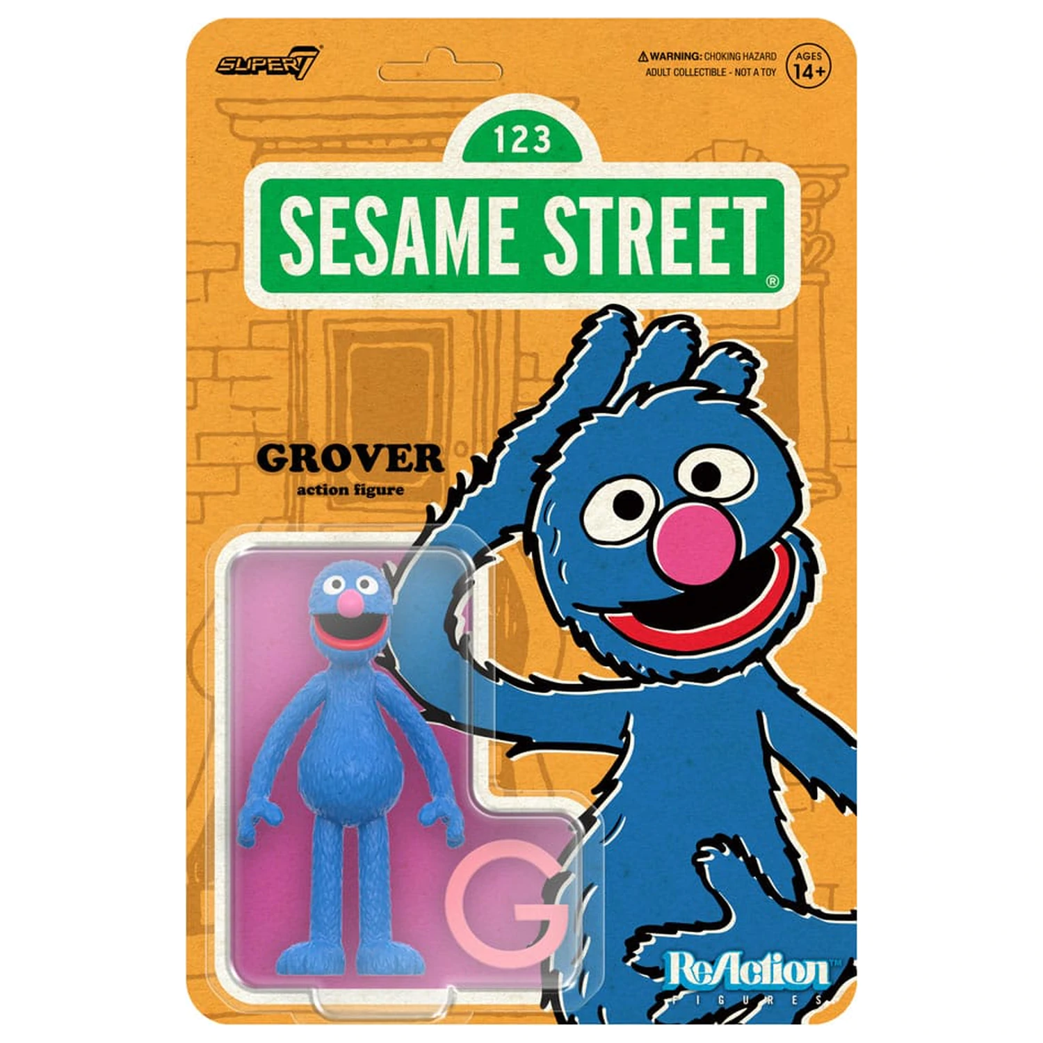 Sesame Street ReAction figura, Akcijska figura Val 05 Grover 10 cm fotografija proizvoda