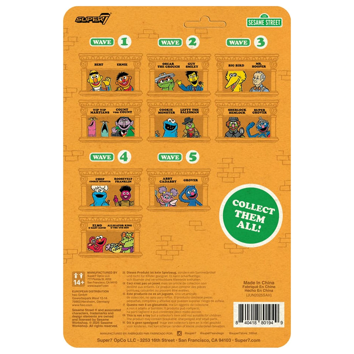 Sesame Street ReAction figura, Akcijska figura Val 05 Grover 10 cm fotografija proizvoda