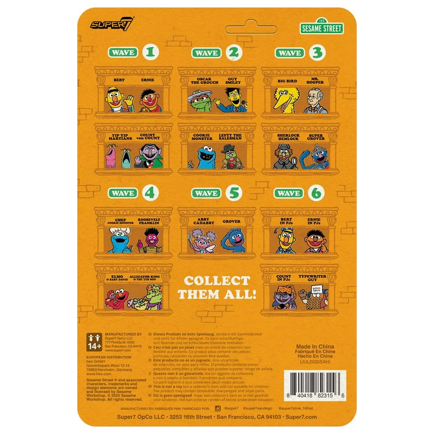 Sesame Street ReAction figura (akcijska figura) val 06 Bert (PJ) 10 cm fotografija proizvoda