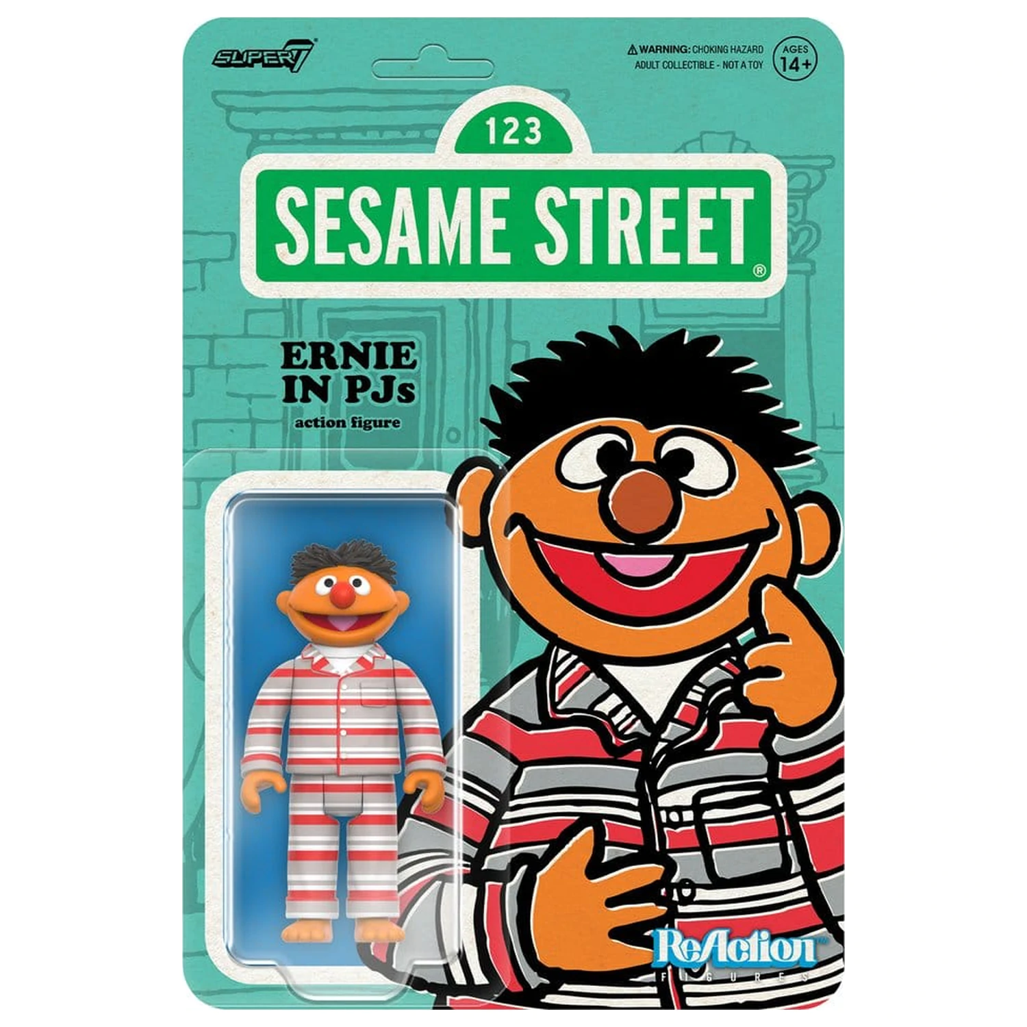 Sesame Street ReAction figura za akciju val 06 Ernie (PJs) 10 cm fotografija proizvoda
