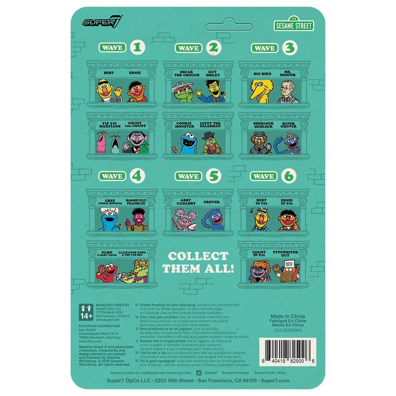 Sesame Street ReAction figura za akciju val 06 Ernie (PJs) 10 cm fotografija proizvoda