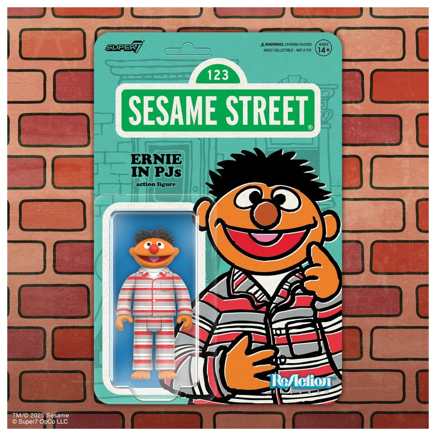 Sesame Street ReAction figura za akciju val 06 Ernie (PJs) 10 cm fotografija proizvoda