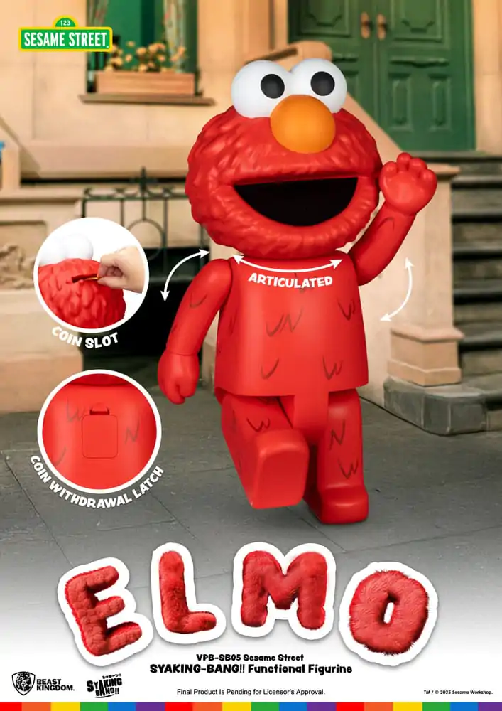 Sesame Street Syaking Bang Vinyl kasica prasica Elmo 47 cm fotografija proizvoda